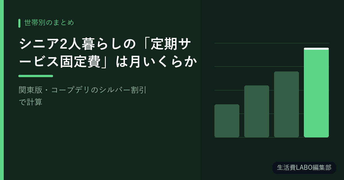 シニア2人暮らしの「定期サービス固定費」は月いくらか【関東版・コープデリのシルバー割引で計算】