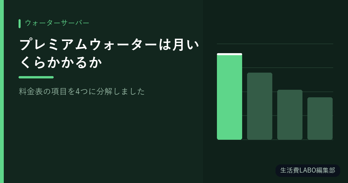 プレミアムウォーターは月いくらかかるか｜料金表の項目を4つに分解しました